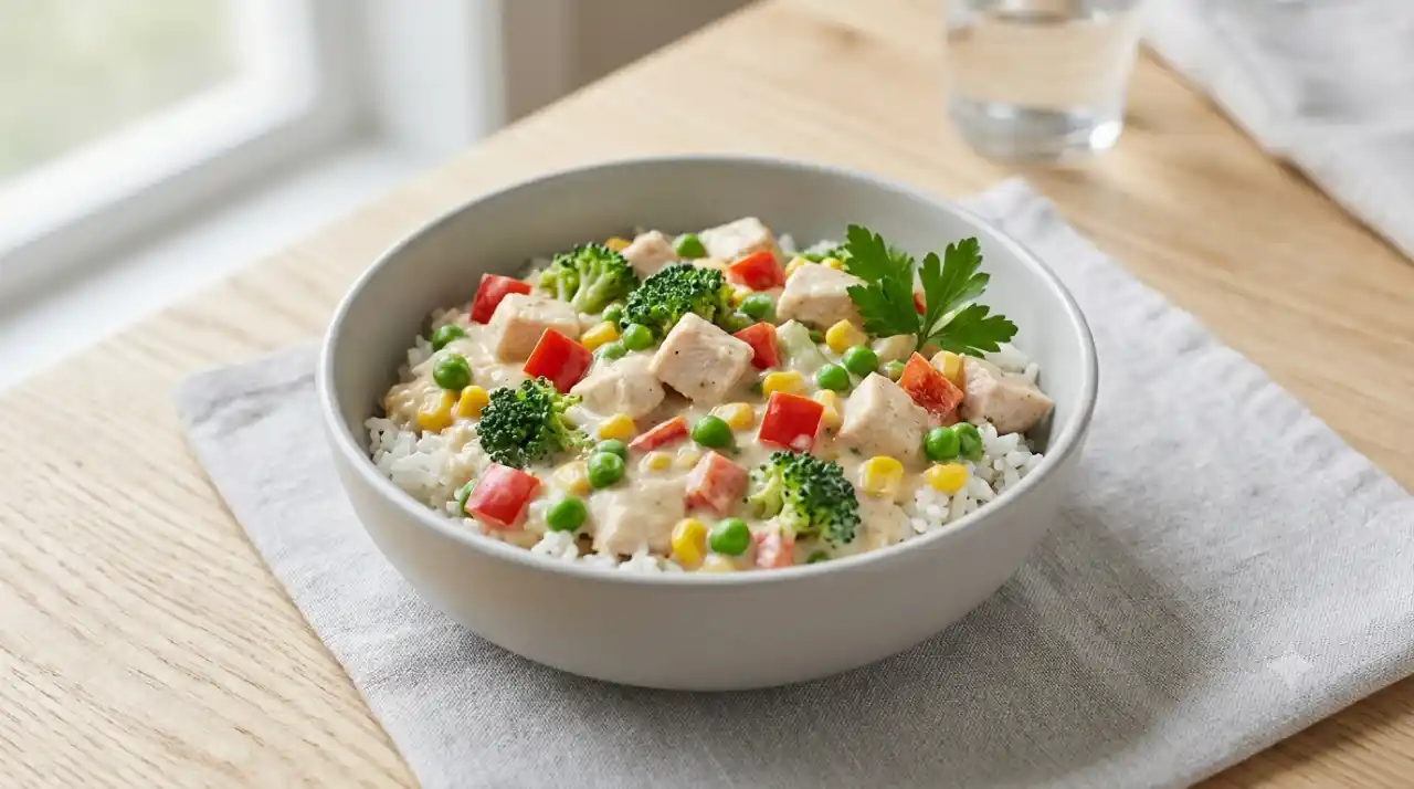 Creamy Chicken & Veggie Rice Bowl